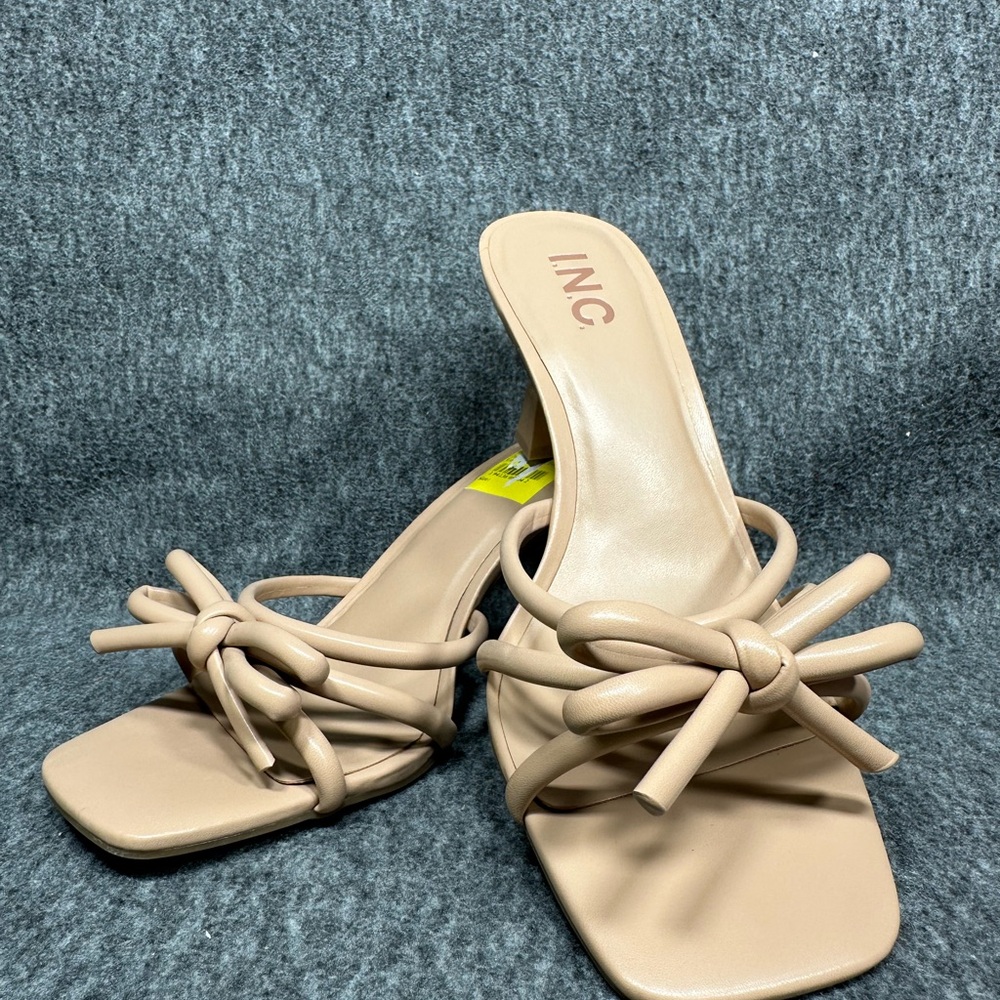 INC International Concepts Women's Cream Knotted Mules
